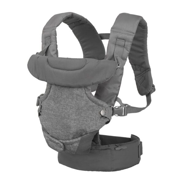 Infantino Flip 4-in-1 Convertible Baby Carrier, Adjustable, Ergonomic Babywearing, Registry Essential, Baby Carrier for Newborn to Toddler, Gray - Image 8