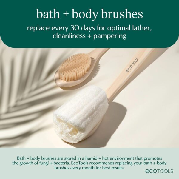 EcoTools Dry Brush, Gentle Exfoliating Scrubber for Skincare and Beauty, Pore Cleansing, Pink - Image 9