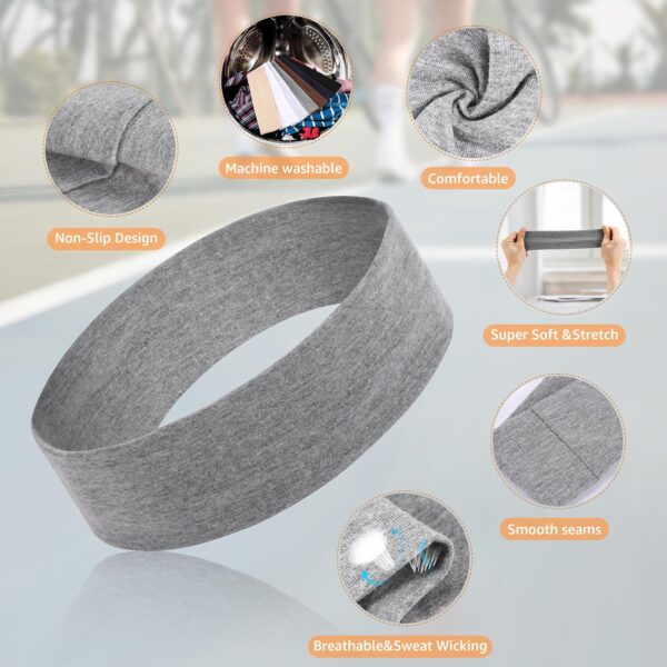 Headbands for Women Non Slip - 7PCS Fashion Sports Hair Bands for Women's Hair, Soft Cotton Cloth Stretchy Headbands for Women for Workout Yoga Running - Image 6