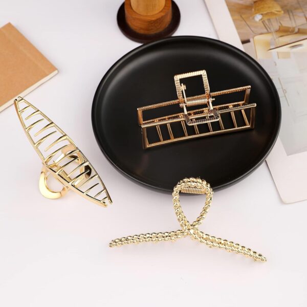 Mehayi 3 PCS Metal Large Claw Clips for Thick Heavy Hair, Strong Hold Big Non-Slip Hair Catch Barrette Jaw Clamp for Long Hair, Fashion Styling Accessories for Women Girls - Image 9