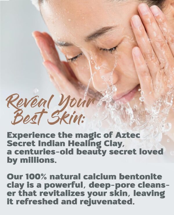 Aztec Secret– Indian Healing Clay 1 lb – Deep Pore Cleansing Facial & Body Mask – The Original 100% Natural Calcium Bentonite Clay – New Version 2 - Image 4