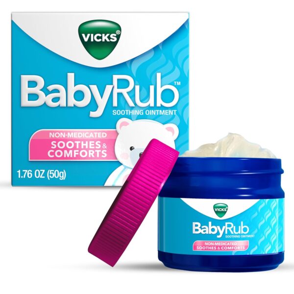 Vicks BabyRub Chest Rub Ointment with Soothing Aloe, Eucalyptus, Lavender, and Rosemary, from the makers of VapoRub, 1.76 oz - Image 2
