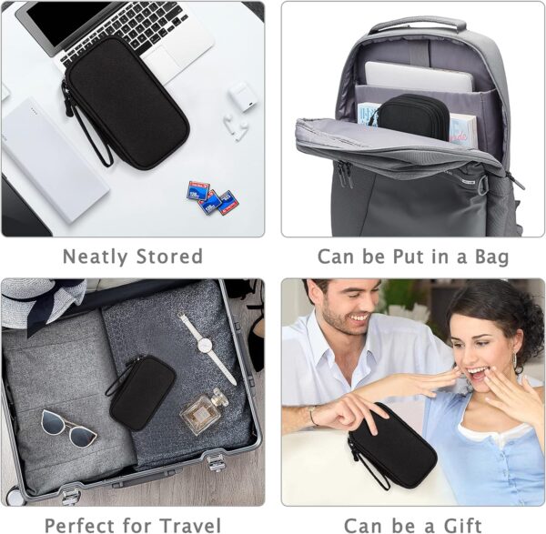 FYY Travel Cable Organizer Pouch Electronic Accessories Carry Case Portable Waterproof Double Layers All-in-One Storage Bag for Cord, Charger, Phone, Earphone Black - Image 9