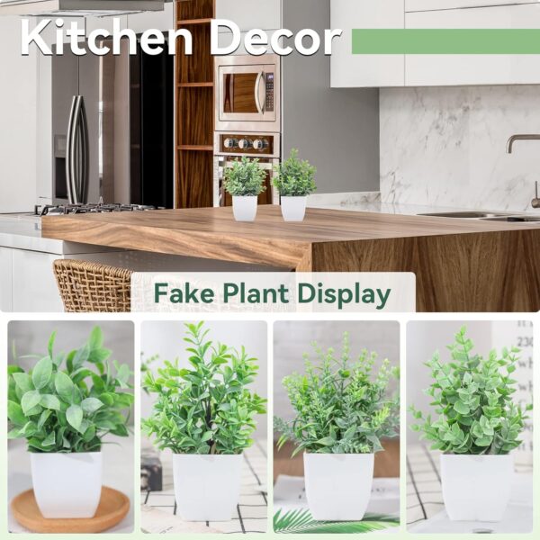 Der Rose 4 Pack Fake Plants Mini Artificial Greenery Potted Plants for Home Decor Indoor Office Table Room Farmhouse Bathroom Decor - Image 4