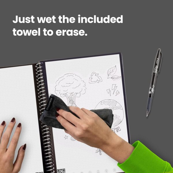 Rocketbook Core Reusable Spiral Notebook, Letter Size 8.5x11, Black - Dotted Pages, App-Connected, Erasable, Durable Cover, Ideal for School, Work, and Creative Projects - Image 4