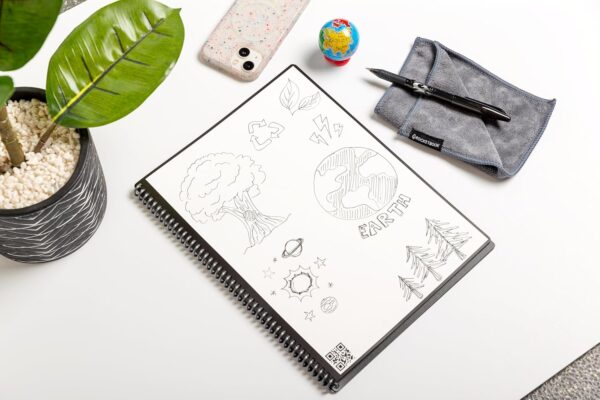 Rocketbook Core Reusable Spiral Notebook, Letter Size 8.5x11, Black - Dotted Pages, App-Connected, Erasable, Durable Cover, Ideal for School, Work, and Creative Projects - Image 9