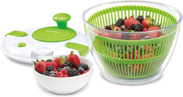 Cuisinart Large Spin Stop Salad Spinner- Wash, Spin & Dry Salad Greens, Fruits & Vegetables, 5qt, CTG-00-SAS1 - Image 4