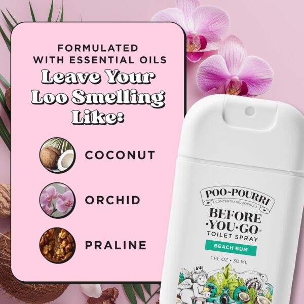Poo-Pourri Before-You-Go Toilet Spray, Beach Bum, 1 Fl Oz Pocket Travel Size - Coconut, Orchid and Toasted Praline - Image 8