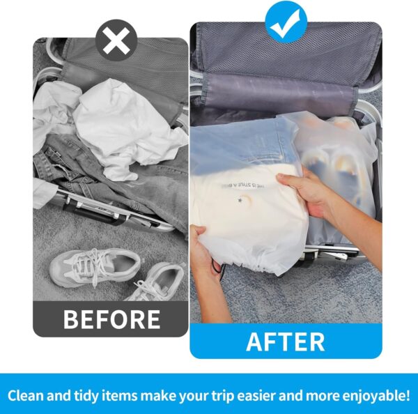 Clear Shoe Bags for Travel 5 PCS, 15.7" x 11.8" Travel Shoe Bags for Packing, Waterproof Drawstring Travel Shoe Storage Bag, Travel Essentials for Men and Women - Image 5