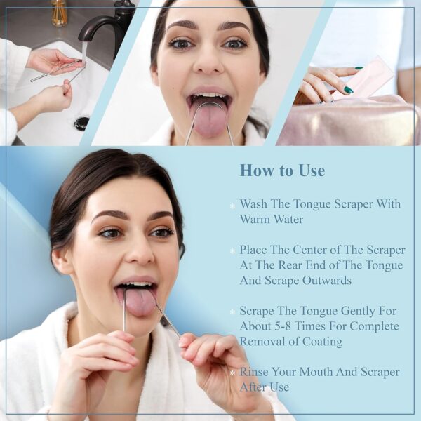 MasterMedi Tongue Scraper with Case Easy to Use Tongue Scraper for Adults, Tongue Cleaner for Oral Care & Hygiene (Single Pack (with Travel Case)) - Image 5
