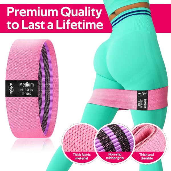 WALITO Resistance Bands for Legs and Butt, Fabric Exercise Loop Bands Yoga, Pilates, Rehab, Fitness and Home Workout, Strength Bands for Booty - Image 3