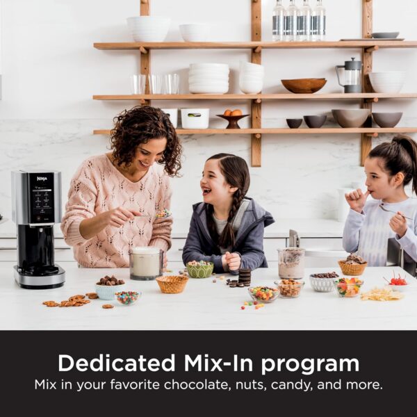 Ninja NC301 CREAMi Ice Cream Maker, for Gelato, Mix-ins, Milkshakes, Sorbet, Smoothie Bowls & More, 7 One-Touch Programs, with (2) Pint Containers & Lids, Compact Size, Perfect for Kids, Silver - Image 12