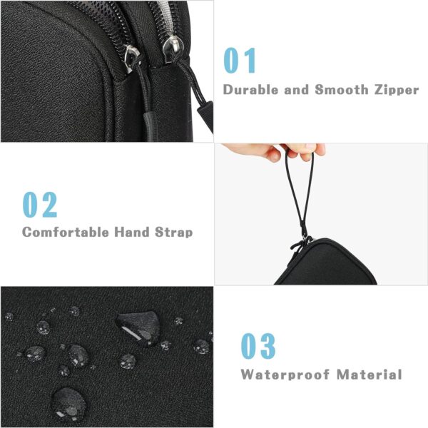 FYY Travel Cable Organizer Pouch Electronic Accessories Carry Case Portable Waterproof Double Layers All-in-One Storage Bag for Cord, Charger, Phone, Earphone Black - Image 6