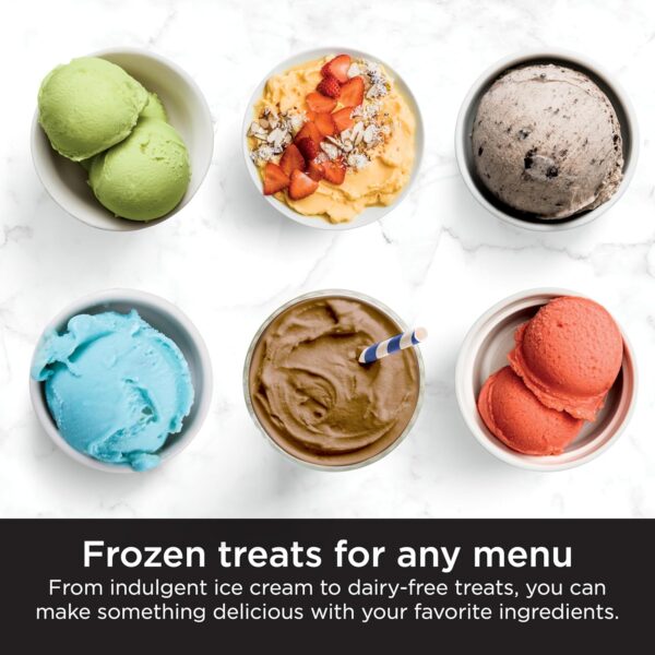 Ninja NC301 CREAMi Ice Cream Maker, for Gelato, Mix-ins, Milkshakes, Sorbet, Smoothie Bowls & More, 7 One-Touch Programs, with (2) Pint Containers & Lids, Compact Size, Perfect for Kids, Silver - Image 5
