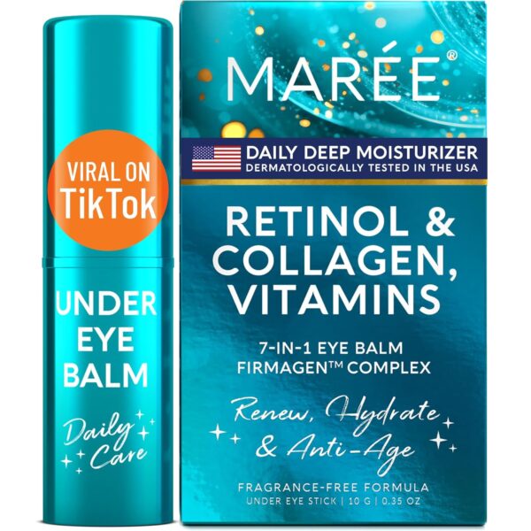 MAREE Under Eye Balm Stick with Retinol & Ceramide Complex - Facial Moisturizer for Dark Circles & Wrinkles - Under Eye Brightener Stick, Anti Wrinkle Hydrating Face Skincare - Image 2