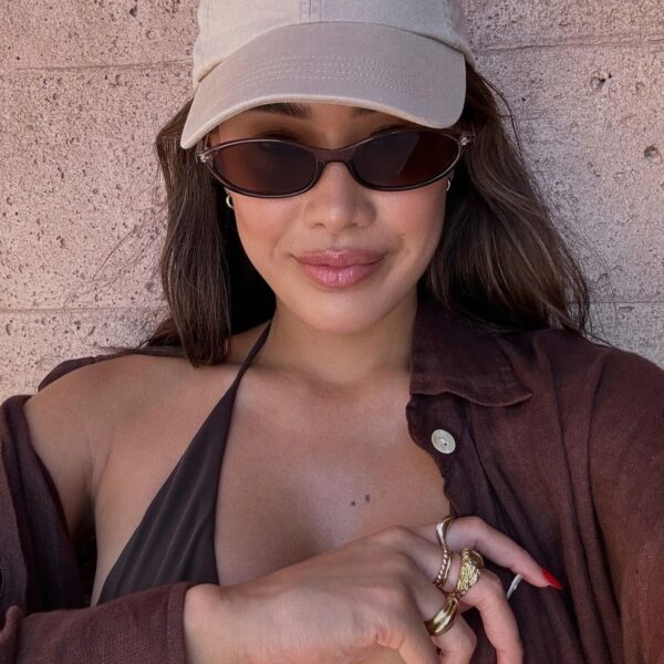 Retro Oval Sunglasses for Women Chic Cat Eye 90s Sunnies Lightweight Narrow Shades Trendy UV protection Sun Glasses - Image 6