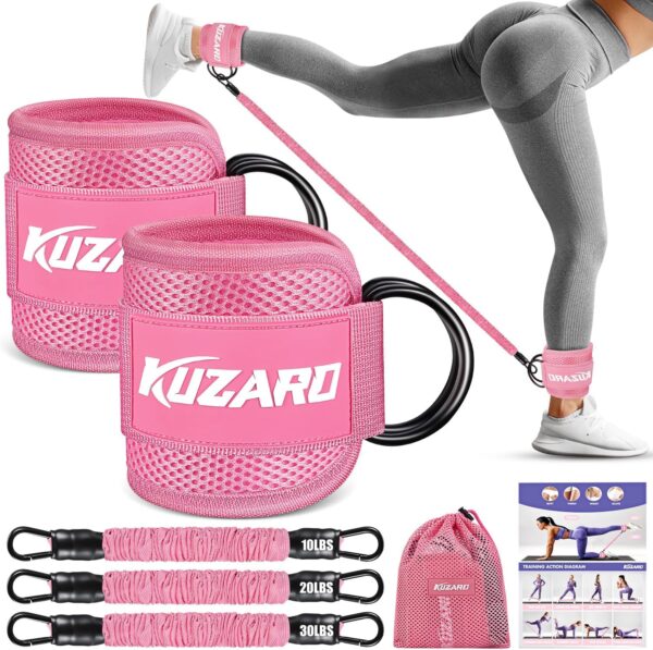 Ankle Resistance Bands with Cuffs for Working Out, Resistance Bands for Women, Exercise Bands for Leg and Glute, Booty Workout Equipment for Kickbacks, Butt and Hip Training, Ankle Weights Bands Set - Image 2