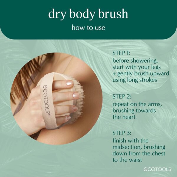 EcoTools Dry Brush, Gentle Exfoliating Scrubber for Skincare and Beauty, Pore Cleansing, Pink - Image 5