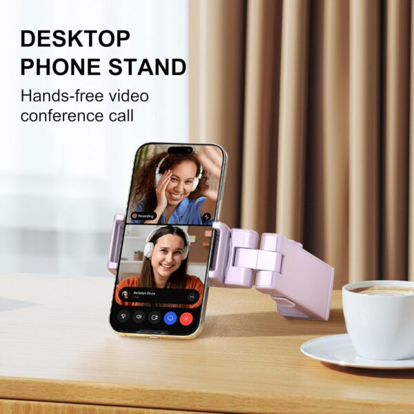 Perilogics 2025 Upgraded Travel Essentials Must Have Airplane Phone Holder Mount. Improved Ergonomic Lever, Perfect for Long Flight, Cruise, Desk, Travel Gift for Content Creator (Lavendar) - Image 5