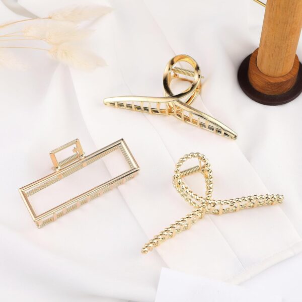 Mehayi 3 PCS Metal Large Claw Clips for Thick Heavy Hair, Strong Hold Big Non-Slip Hair Catch Barrette Jaw Clamp for Long Hair, Fashion Styling Accessories for Women Girls - Image 8