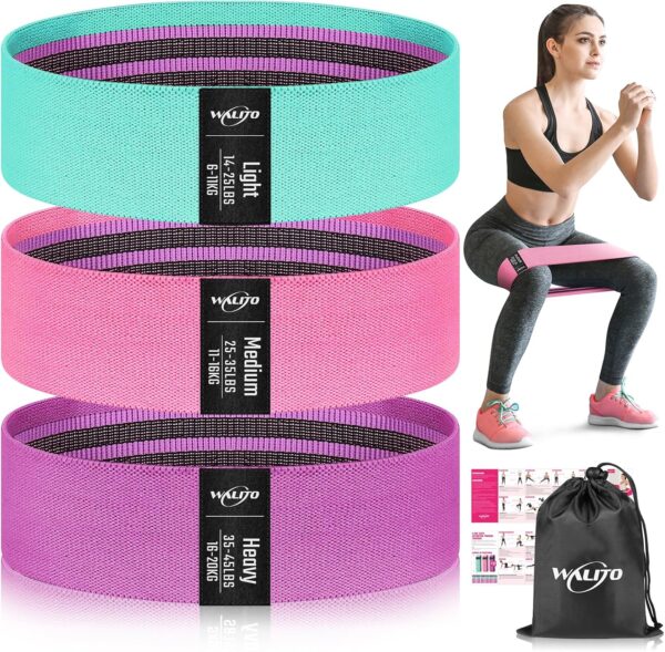 WALITO Resistance Bands for Legs and Butt, Fabric Exercise Loop Bands Yoga, Pilates, Rehab, Fitness and Home Workout, Strength Bands for Booty - Image 2