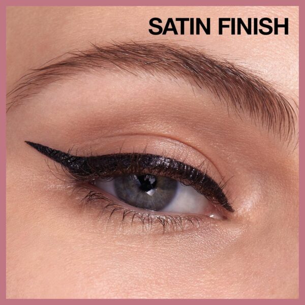 Maybelline Hyper Easy Liquid Pen No-Skip Eyeliner, Satin Finish, Waterproof Formula, Pitch Black, 0.018 Fl Oz - Image 4