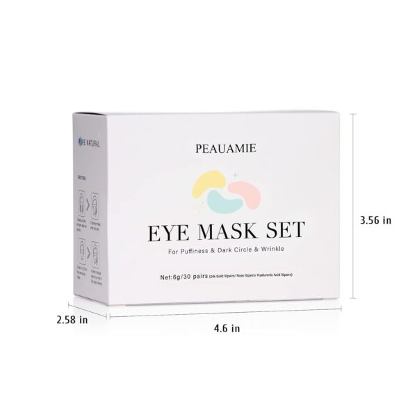 Under Eye Patches Gold and Hyaluronic Acid for puffy eyes,Rose Eye Masks for Dark Circles and Puffiness skin care Smooth Wrinkles products 30 Pairs - Image 8