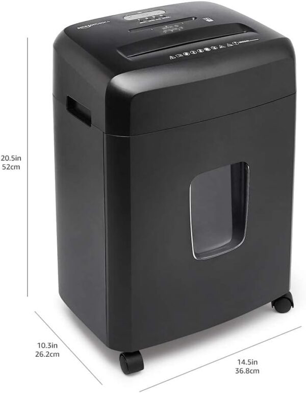 Amazon Basics 15 Sheet - New model Cross Cut Paper and Credit Card CD Shredder With 6 Gallon Bin, Black - Image 7