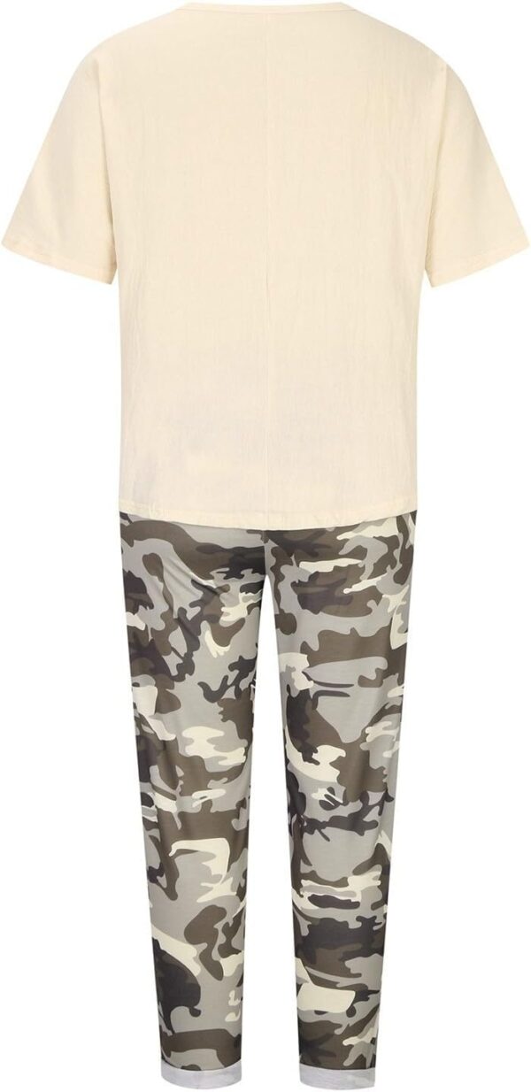 Sweater Sets Women 2 Piece Clothing Set,Recent Orders Placed By Me On Amazon,Two Piece Summer Outfits for Women Casual Cotton Linen Sets Oversized T Shirts Camo Capri Pants 2024 Resort Wear - Image 3