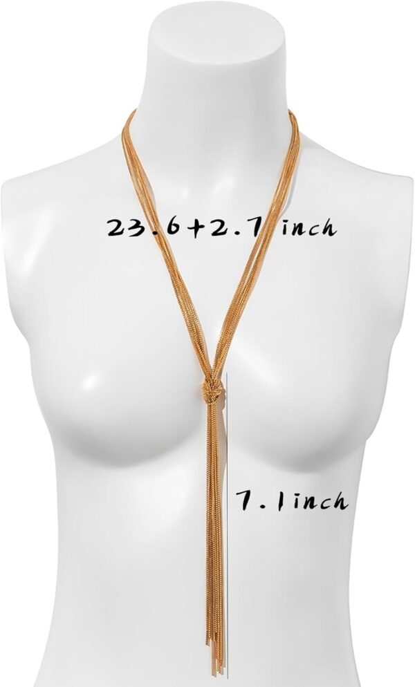 IFKM Long Gold Necklace for Women Dainty Lariat Gold Necklaces 14k Gold Plated Twist Snake Chain Y Necklace Simple Charm Trendy Jewelry Women Girls Gifts - Image 6
