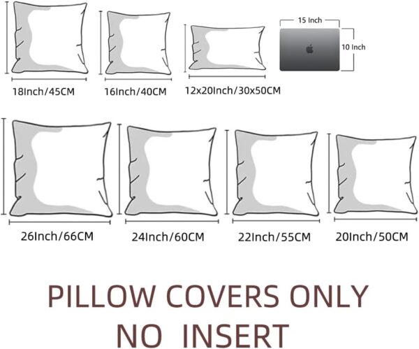 Fancy Homi 4 Packs Neutral Decorative Throw Pillow Covers 18x18 Inch for Living Room Couch Bed Sofa, Rustic Farmhouse Boho Home Decor, Soft Plush Striped Corduroy Square Cushion Case 45x45 cm - Image 9