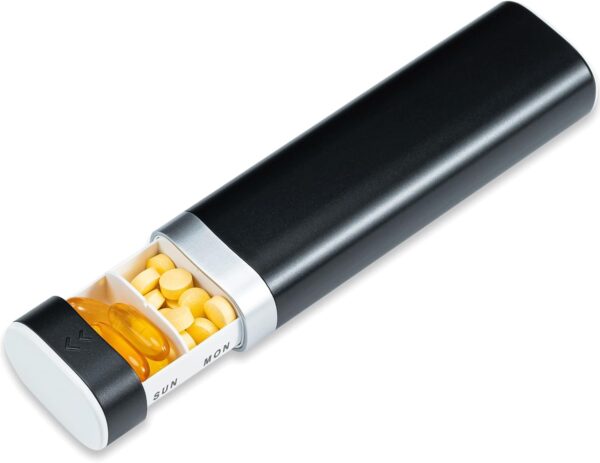 Weekly Pill Organizer 7 Day, Betife Daily Pill Box, Travel Pill Case, Cute Pill Holder, Drawer-Shaped Medicine Box to Hold Vitamins, Medicines, Supplements, Pills Organizer(Black) - Image 2