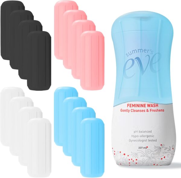 16 Pack Silicone Bottle Cover,Travel Essential for Women Men,Cruise Ship Essentials 2025,Beach Vacation Essentials,Travel Size Toiletries,Airplane Travels Accessories Elastic Sleeves for Leak Proofing - Image 9