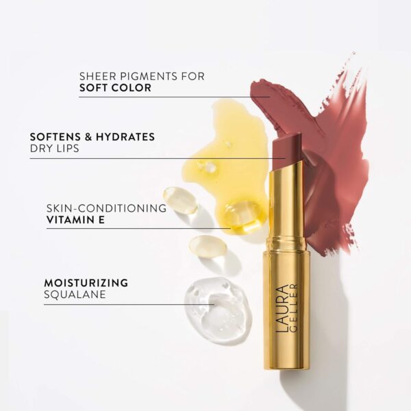 LAURA GELLER NEW YORK Jelly Balm Moisturizing Tinted Lip Balm - Sheerly Amazing - Hydrating Vitamin E - Semi-Shine Finish - Image 6
