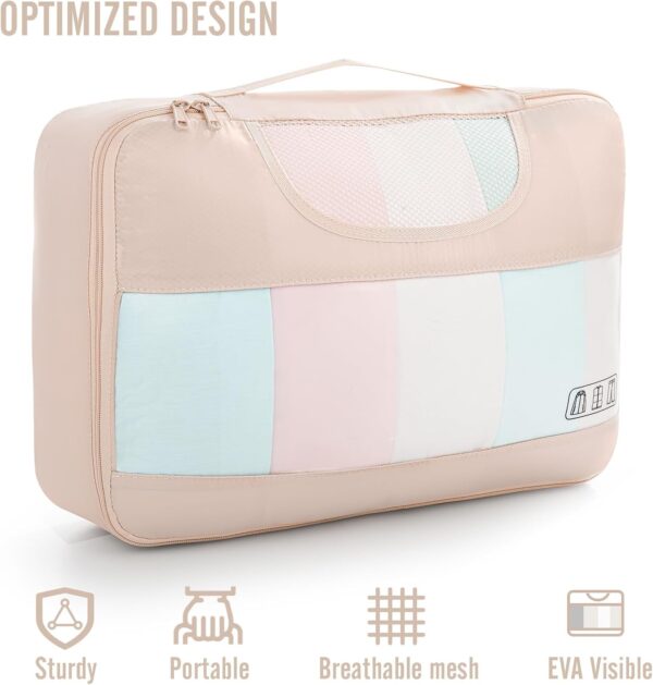 Veken 8 Set Packing Cubes for Travel, Beach Vacation Essentials Accessories for Cruise Ship, Suitcase Organizer Bags for Luggage with Hanging Toiletry & Shoe Bag, Birthday Gifts for Women Mom Her - Image 5