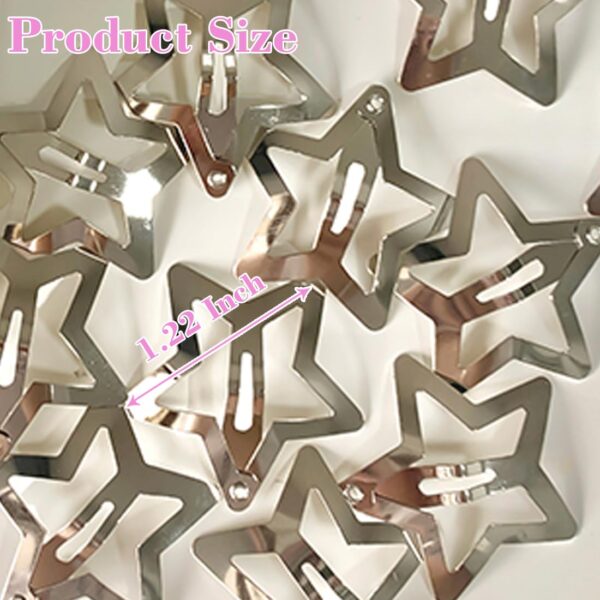 20 PCS 1.22" Star Hair Accessories - Non-Slip Metal Snap Clips and Barrettes for Girls & Women, Y2K Style - Image 3
