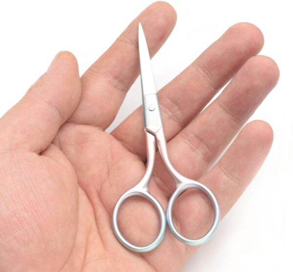 Multicolor Professional Grooming Scissors for Personal Care Facial Hair Removal and Ear Nose Eyebrow Trimming Stainless Steel Fine Straight Tip Scissors 3.9 Inch (Pink) - Image 6