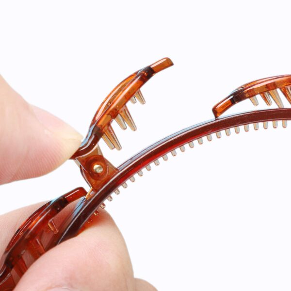 JASSINS 2 Pcs Bangs Hairstyle Hairpin Headband, Professional Weave Bangs Clip, Toothed Headband Braid Tool, Women Girls Fashion Hair Accessories (Black and Brown) - Image 3