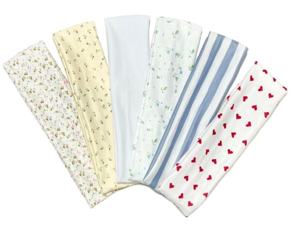 TERSE Fashion Women's Headbands for Short Hair Non Slip Elastic Floral Hairbands, Soft Fabric 2 Inches Thick Stripe Head Bands for Girls, Valentine's Day Heart Headbands - Image 2