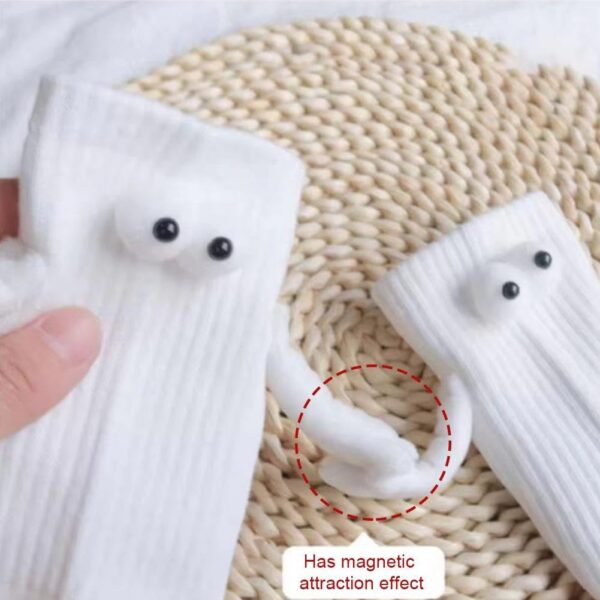 2 Pairs Magnetic Holding Hands Socks - Funny Gifts for Women & Men, Teens, Couples, Friends - Image 2