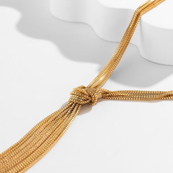 IFKM Long Gold Necklace for Women Dainty Lariat Gold Necklaces 14k Gold Plated Twist Snake Chain Y Necklace Simple Charm Trendy Jewelry Women Girls Gifts - Image 5