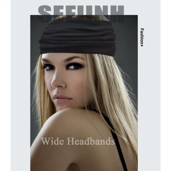 Wide Headbands For Women Stretch Headband Boho Head Bands Women's Hair Band Turban Workout Hairband Accessories 6 Pack - Image 6