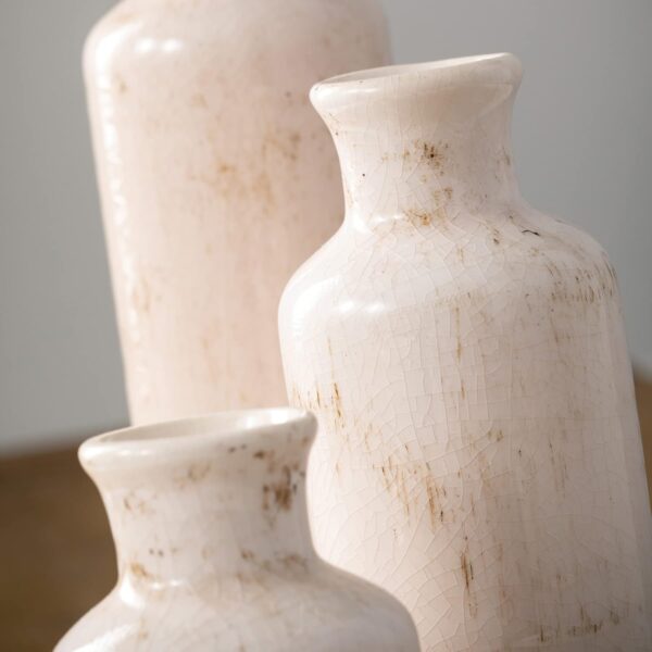 Sullivans White Ceramic Vase Set, Farmhouse Decor, Home Decorative Vase, Vases For Your Kitchen, Bedroom, Office, Living Room, Bathroom, & Shelf Centerpiece Table Decorations (CM2333) - Image 6