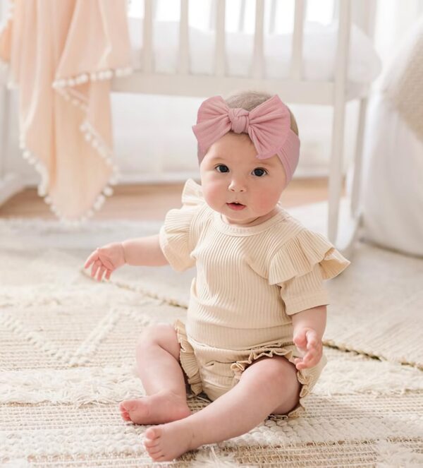 CÉLLOT 10 Colors Super Stretchy Soft Knot Baby Girl Headbands with Hair Bows Nylon Head Wrap For Newborn Baby Girls Infants Toddlers Kids - Image 10