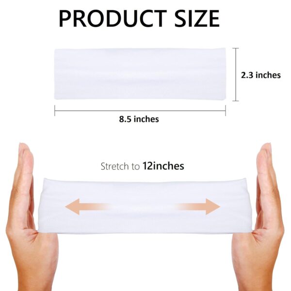 Headbands for Women Non Slip 16 Pack Elastic Sports Hair Bands for Women, Soft Cotton Cloth Headband for Workout Yoga Fashion Hair Accessories, Black White Gray Trendy Head Bands - Image 4