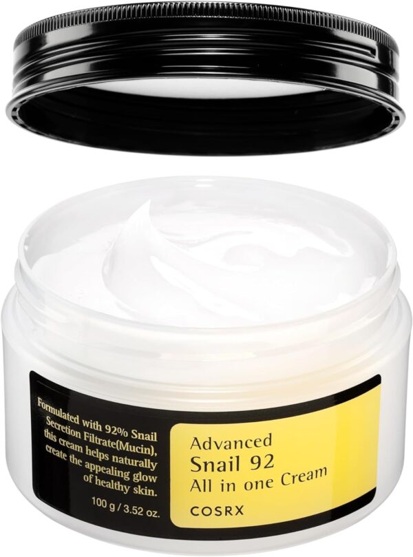 COSRX Snail Mucin 92% Face Moisturizer, 3.52 Oz, Lightweight Moisturing Cream for Soft, Glowy Skin, Korean Skin Care, Korean Moisturizer Face Cream - Image 2