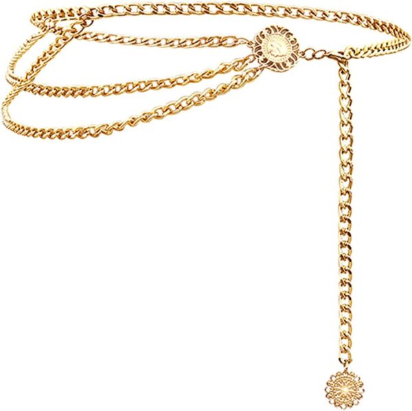 Glamorstar Multilayer Metal Waist Chain Dress Belts Metal Belt for Women - Image 2