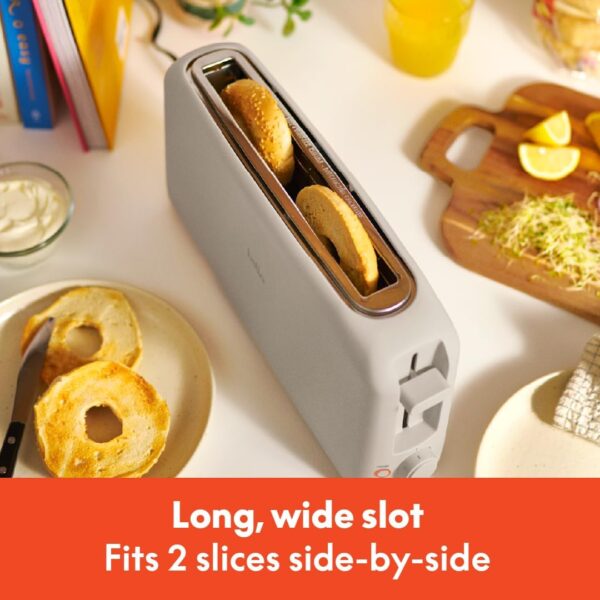 bella 2 Slice Slim Toaster, Fits-anywhere™ Kitchenware, 6 Setting Shade Control with Reheat & Cancel Buttons, Removable Crumb Tray, 10” Long Slot, Anti Jam & Auto Shutoff, 900 Watt, Oatmilk - Image 4