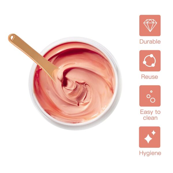Tekson 6 Pieces Metal Cosmetic Skincare Spatula, Mini Mask facial Reusable Scoop, Makeup Beauty Spoons for Cream, Lotions, Moisturizers (Rose Gold) - Image 3