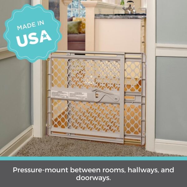 Toddleroo by North States - Supergate Ergo Baby Gate: Plastic Baby Gate for Stairs & Doorways - Adjustable Indoor Safety Gate - Made in USA - 26 to 42 Inches Wide - 26 Inches Tall - Sand - Image 4